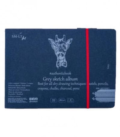 SMLT schetsalbum grijs 24,5x17,6 cm 180gr FSC papier 18 vellen.