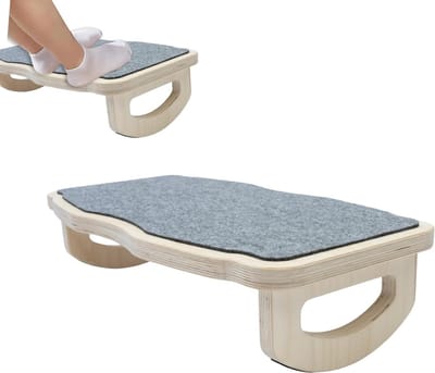 Voetensteun en voetenbank van hout - ergonomische voetenwip voor kantoor met kantelfunctie - antislip voetsteun