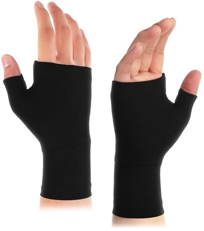 2 stuks compressiemolshouder, duimpols, orthese, ademend, elastische polsband, handhouders voor dames en heren, sport, M (zwart)