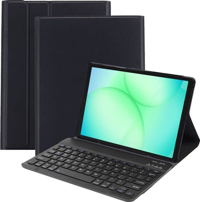Cazy tablet Hoes met Toetsenbord geschikt voor Samsung Galaxy Tab A11 - QWERTY Bluetooth Keyboard Case - Zwart