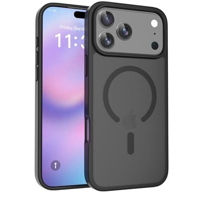 Hoesje Geschikt voor iPhone 17 Pro – Transparant Bumper Hoesje Mat Zwart – Geschikt voor MagSafe – Slank & Schokbestendig – Premium Bescherming & Modern Design