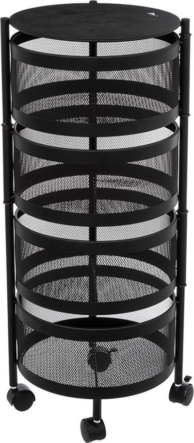 e trolley met draaibare manden Five® - Zwart - Draaibaar | Verrijdbaar