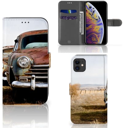 Boekhoesje voor Apple iPhone 11 Telefoonhoesje met foto Vintage Auto
