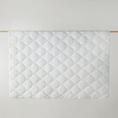 English Home Comfy Cotton Quilt - 195x215 cm - Wit