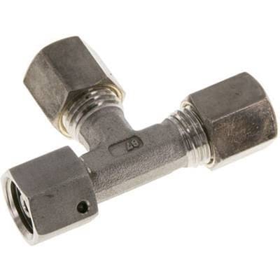 6S RVS L-vorm Knelfitting Draaidoorvoer 500bar FKM Verstelbaar ISO 8434-1
