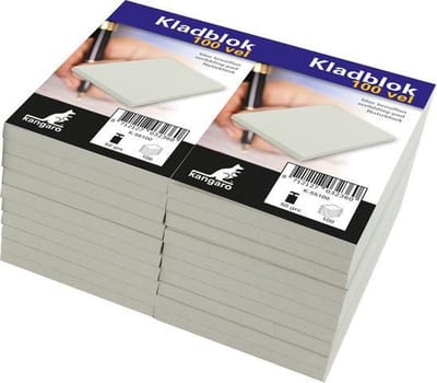 Kangaro kladblok - 6,75 x 11cm - grijs - 20 stuks