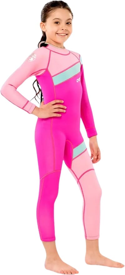 Bovista Wetsuit Kinderen - Swimsuit - Shorty - Surfpak - Duikpak - Lange Mouw - Zwemsuit - Roze - 2-3y