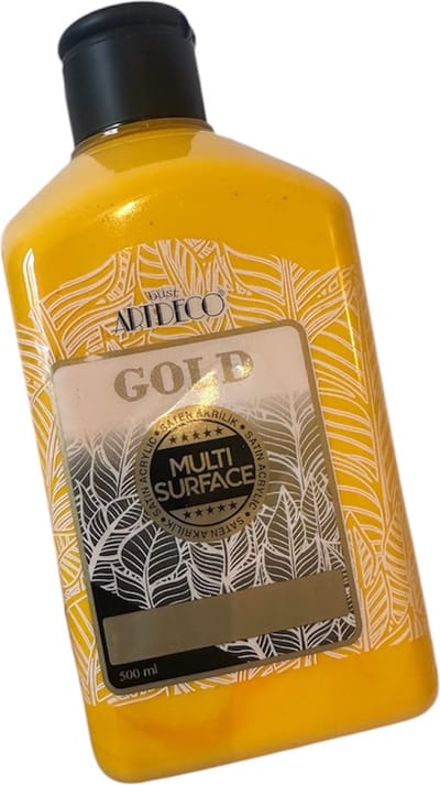 Artdeco Gold Multi-Surface Acrylverf 500ml Taxi Geel , Glasverf, houtverf, keramiekverf, DIY Projecten