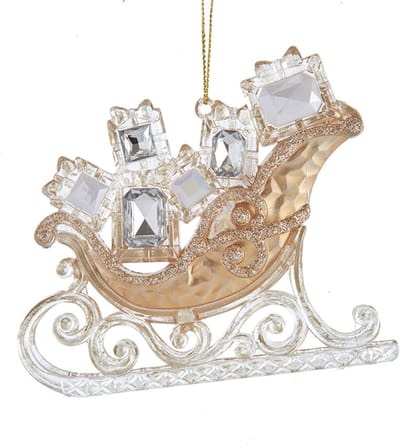 Plas Gold Sleigh Gifts Ornament 3,7 inch kersthanger Kurt S. Adler
