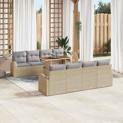 vidaXL - Tuinbank - Set - 7 - st - beige - en - lichtgrijs