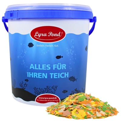 10 liter (1,24 kg) Lyra Pond® Pond Multi Flakes visvoer vijvervoer in een emmer