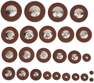 Dailygoods- Saxofoon Pads 25 Stuks - 13 Maten 9-52 mm - Metalen Resonatoren - Gelakt Schapenleer - Duurzaam en Betrouwbaar
