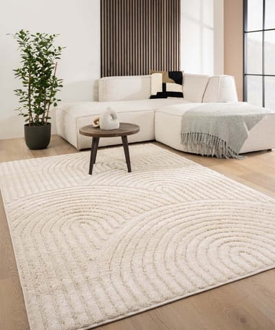 Scandinavisch vloerkleed - Arc Curve crème 160x230