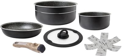 Brunner Pirate Spacemaster Camping Pannenset - Ø22 - 6 Delig - Stapelbaar - Aluminium - PFOA Vrij