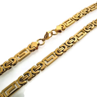 Koningsketting Grieks Motief – Stoere Ketting Goudkleur / 55cm / 9mm