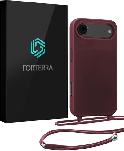 Hoesje Geschikt voor iPhone Air Case Siliconen Hoes Met Koord - Hoes Geschikt voor iPhone Air Met Telefoonkoord Hoesje Backcover - Aubergine