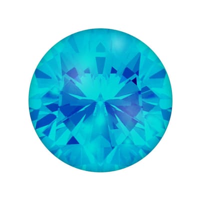 Quiges - Eligo Verwisselbaar Glas geslepen 8 mm Rond Zirkonia Blauw voor Zilveren Ring - 8 mm - ER8R012