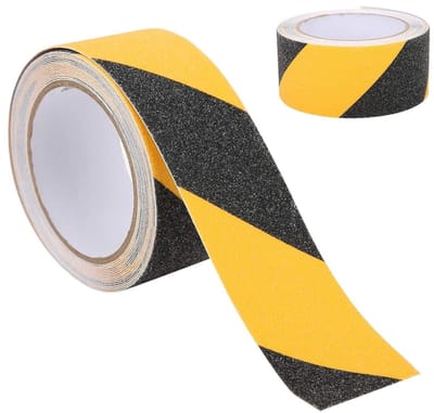 Zwart-geel anti-slip tape van PVC, waterdicht en geschikt voor waarschuwing, 50mm x 5m, ideaal voor veiligheid en markering