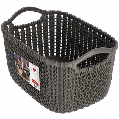 Kunststof mand Knit XS Curver 14x25x17.5cm bruin