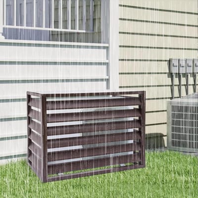 Airco Omkasting - Buitenunit Bescherming - Privacy Scherm - Geluidsdempend Ontwerp - 110x60x80cm - Bruin