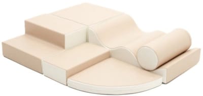 IGLU Soft Play Set - Explorer - Beige/Wit - foam blokken 6 stuks - zachte bouwblokken voor kinderen
