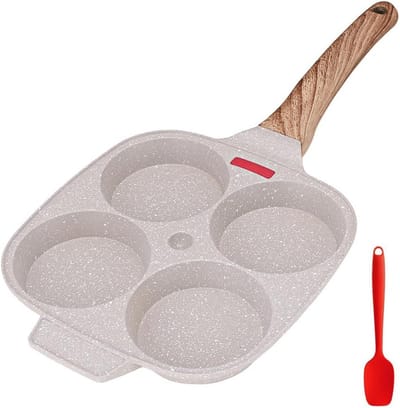 Pannenkoekenpan Eierpannen - Omeletpan Koekenpan - Ontbijt Bereiden - Vier Gaten Ontwerp - 17 x 185 cm - Wit