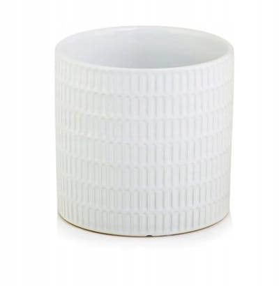 Polnix - Glanzende Keramische Bloempot - Rond - 13 cm - Wit