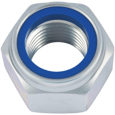 Wurth - DIN 982 staal 10 verzinkt - Zeskantmoer, hoge vorm met klemdeel (niet-metalen inzetstuk) DIN 982 staal 10, verzinkt, blauw gepassiveerd (A2K) - x 250 st
