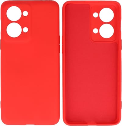 Hoesje Geschikt voor OnePlus Nord 2T - Fashion Telefoonhoesje Backcover - Siliconen Hoesje - Rood