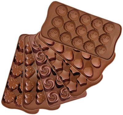 6-delige chocolade vorm – bonbon vorm – Bakvormen - bakvormen siliconen - Geschikt voor het bereiden van diverse desserts – Siliconen – Bruin