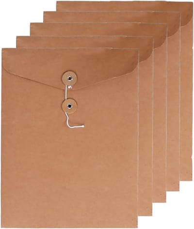 Kraft Papieren Mappen met Projectzakken voor Documenten - A4 Formaat, Set van 5, Organiseer je Documenten Efficiënt