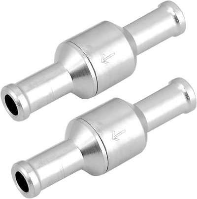 Set van 2 stuks 3/8" 10mm Brandstof Terugslagklep - Eenrichtingsklep voor Brandstofolie, Benzine en Diesel