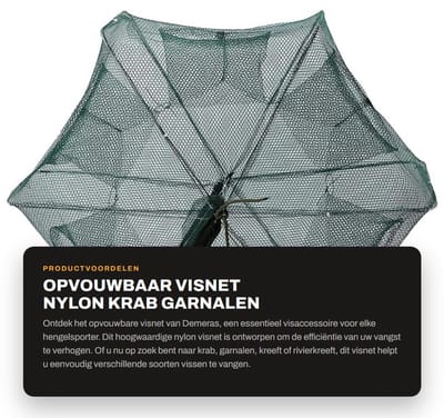 Dailygoods- Visnet Automatisch - 6 Gaten - Opvouwbaar - Nylon - Vissefficiëntie Verhogen - Geschikt voor Krab/Kreeft/Garnalen - Vangkuil
