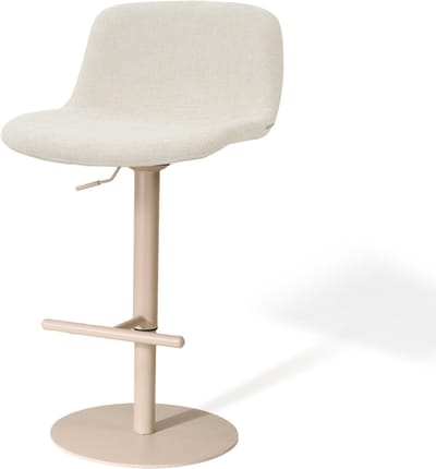 Nolon Niva-Mats Draaibare Tulp Barkruk Cottonbeige - Verstelbaar - Beige Onderstel - Stoffen - Modern -Barstoel