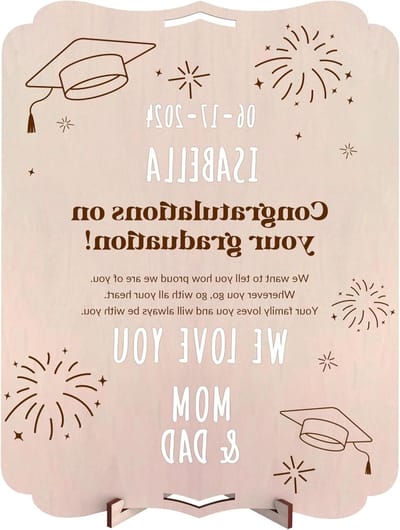 Houten Afscheidscadeau - Gepersonaliseerde Kaart - Cadeau Geven - Inclusief Alfabet Stickers - 30 x 22 cm - Niet Gespecificeerd