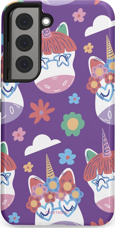Casetastic Hoesje Geschikt voor Samsung S22 - Stijlvolle Beschermende Duo-layer Case - Eenhoorn Magie