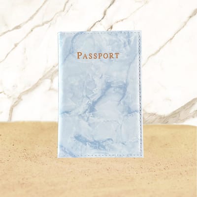 Paspoort hoes - Passport Case - Blauw - Blue - Marmer