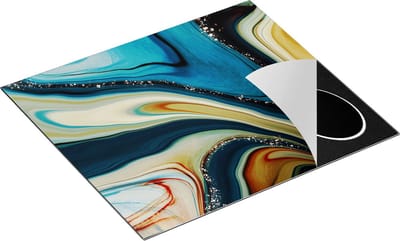 Chefcare Inductie Beschermer Abstracte Kunst- Verschillende Kleuren Marmer - 60x50 cm - Afdekplaat Inductie - Kookplaat Beschermer - Inductie Mat