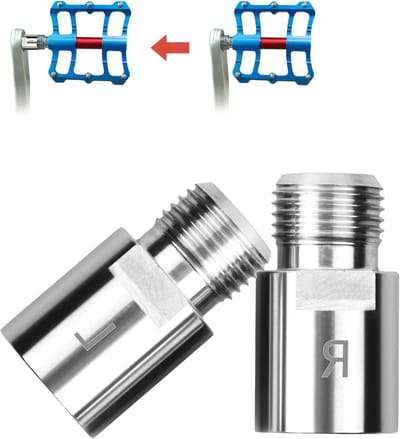 Bicycle Pedal Extensions van Chroom Molybdeen Staal - 20mm Verlengde Pedalen met L en R Markeringen voor Mountainbikes en Vouwfietsen, Verbeterde Grip en Comfort