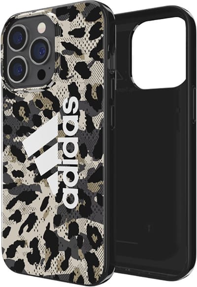 Adidas Graphic Snap Leopard TPU Back Case - Geschikt voor Apple iPhone 13 Pro (6.1") - Beige/Wit