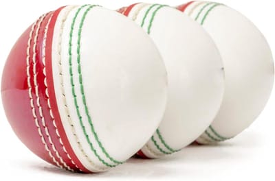 Cricketbal Oefenwedstrijd - Cricket bal - Cricket Training - Handgestikte Naad - 3 stuks - Rood en Wit