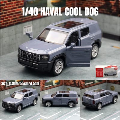1/40 Haval Cool Dog Hybride SUV Sport Speelgoedauto Voor Kinderen Cca Diecast Metaal Miniatuur Model Pull Back Verzameling Cadeau Jongens black