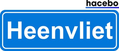Hacebo - Plaatsnaam Sticker - 29x10 CM - Heenvliet sticker - Verkeersborden sticker - grappige cadeaus - Heenvliet