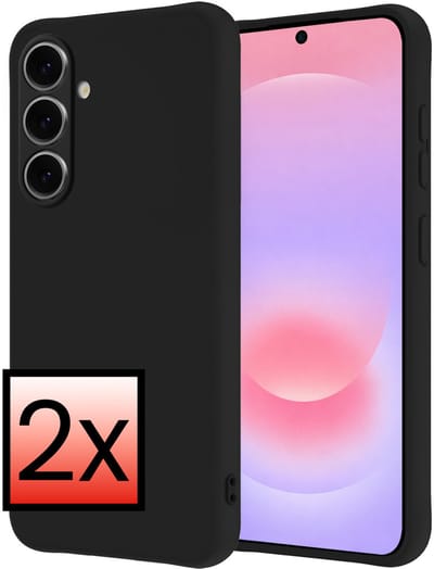 Hoesje - 2 Stuks - Geschikt voor Samsung Galaxy A37 - Sterk & Shockproof - Case Siliconen - Back Cover - Telefoon Hoes - Zwart