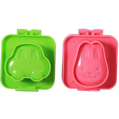 6 Stuks Set Cartoon Eieren Schattige Vorm Vorm Pan Koken DIY Gereedschap Keuken Bento Accessoires voor Kinderen pink