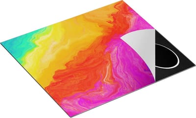 Chefcare Inductie Beschermer Abstracte Kunst - Regenboog Kleuren - 60x50 cm - Afdekplaat Inductie - Kookplaat Beschermer - Inductie Mat