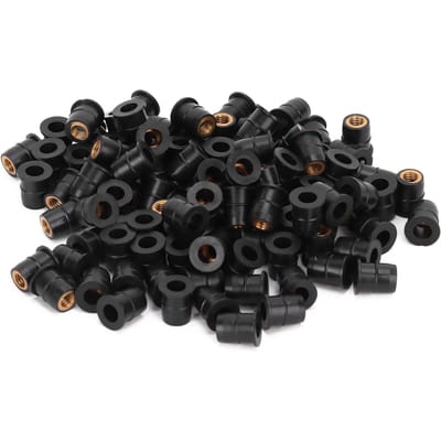 100 pièces Écrou Puits M6x0,8 mm Caoutchouc Modification pour Pare-brise Carrosserie Moto VTT black