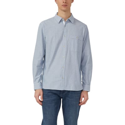 s.Oliver Shirts Soft Sage Maat: M | Casual Overhemden Outlet | Heren | Blauw