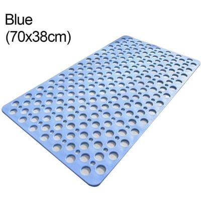 Tapis de douche extra large antidérapant, poreux, pour baignoire, cuisine, forte aspiration, anti-moisissure, en TPE bleu
