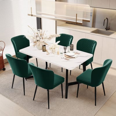 REDOM - Eetkamerstoel - Ergonomisch - Modern - Voor Eetkamer - Fluweel - Groen